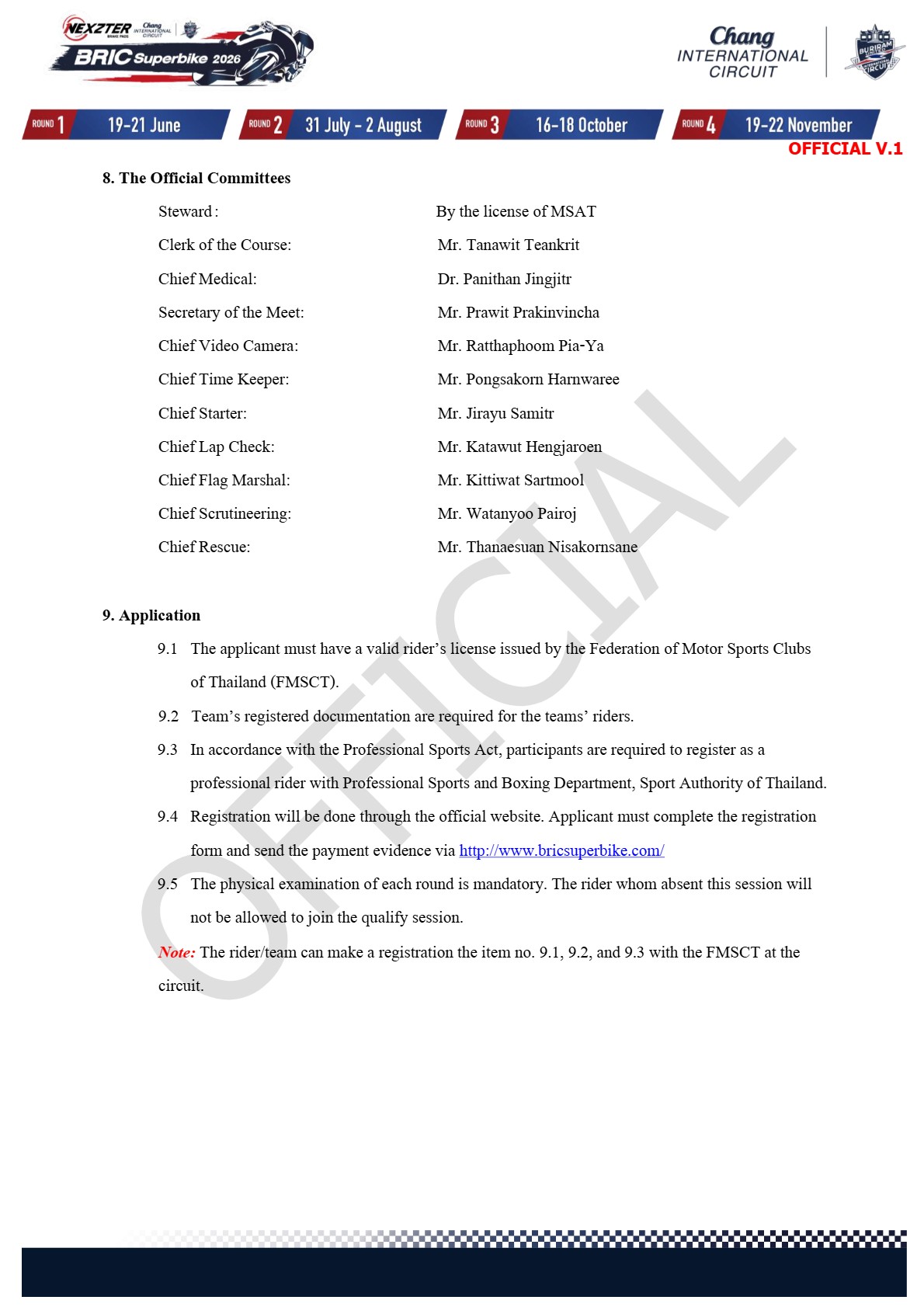 Page 6 of Sporting Regulation BRIC Superbikes 2026 Official V.1 (ENG)