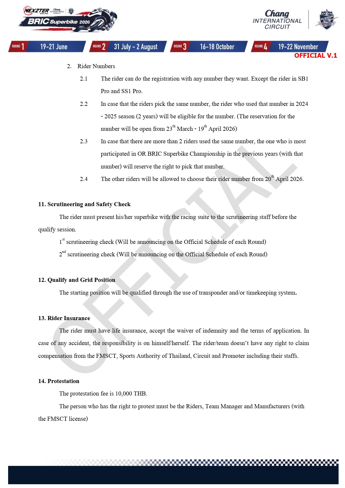 Page 8 of Sporting Regulation BRIC Superbikes 2026 Official V.1 (ENG)