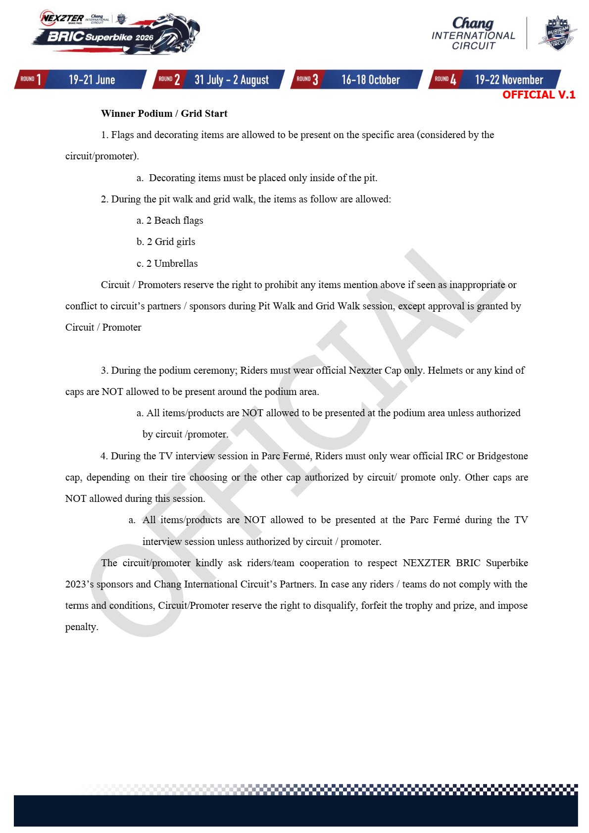 Page 10 of Sporting Regulation BRIC Superbikes 2026 Official V.1 (ENG)