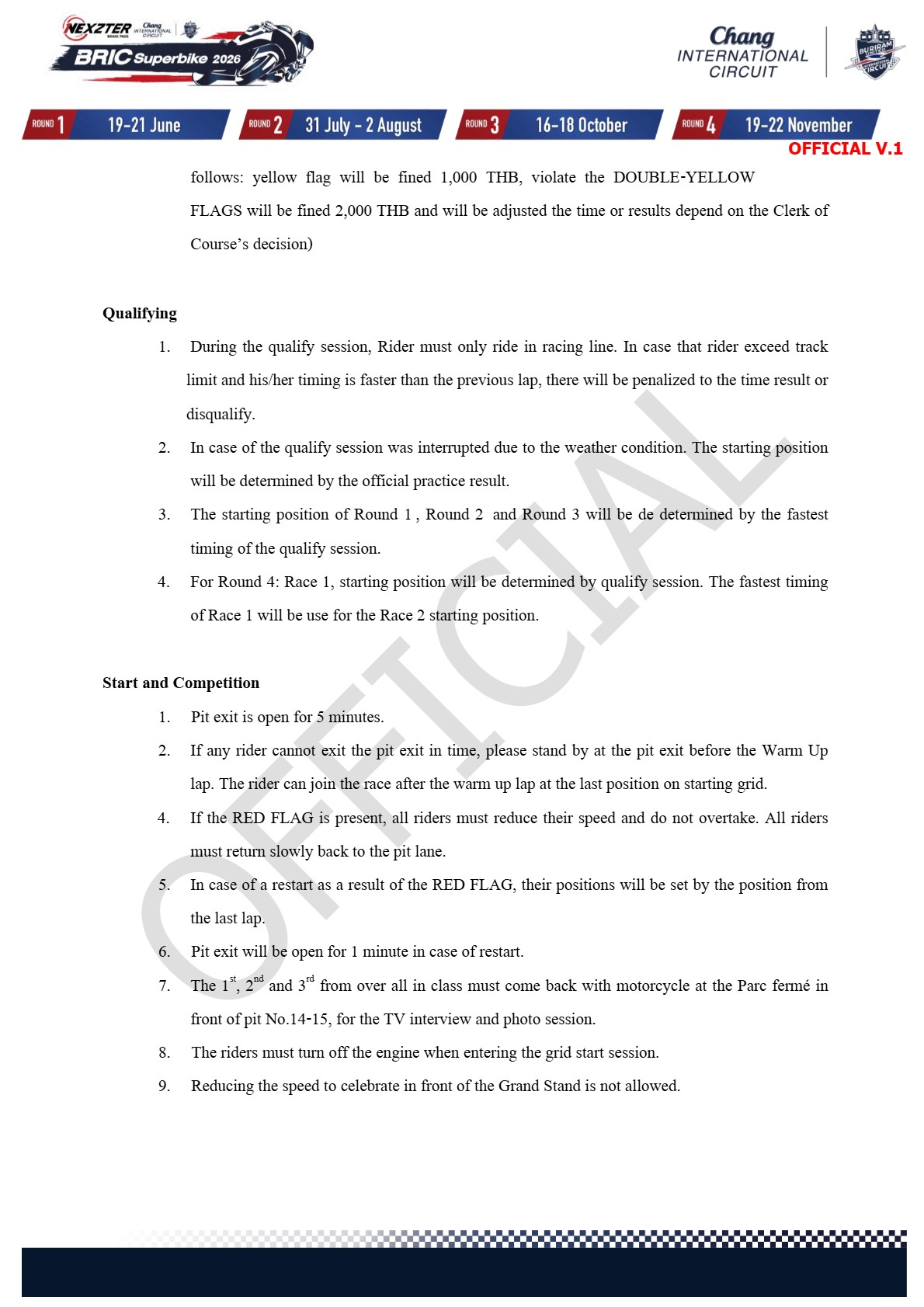 Page 12 of Sporting Regulation BRIC Superbikes 2026 Official V.1 (ENG)