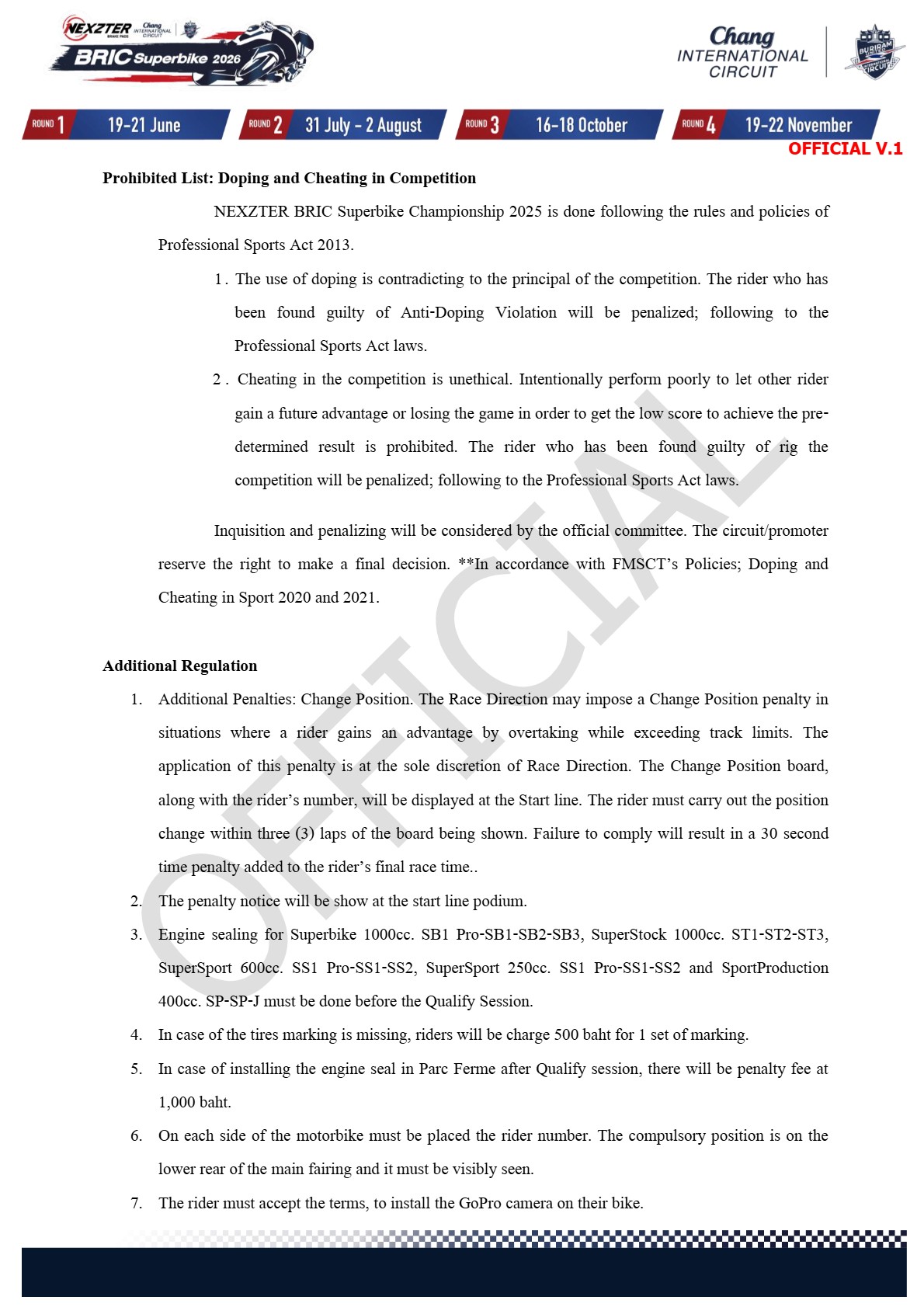Page 14 of Sporting Regulation BRIC Superbikes 2026 Official V.1 (ENG)