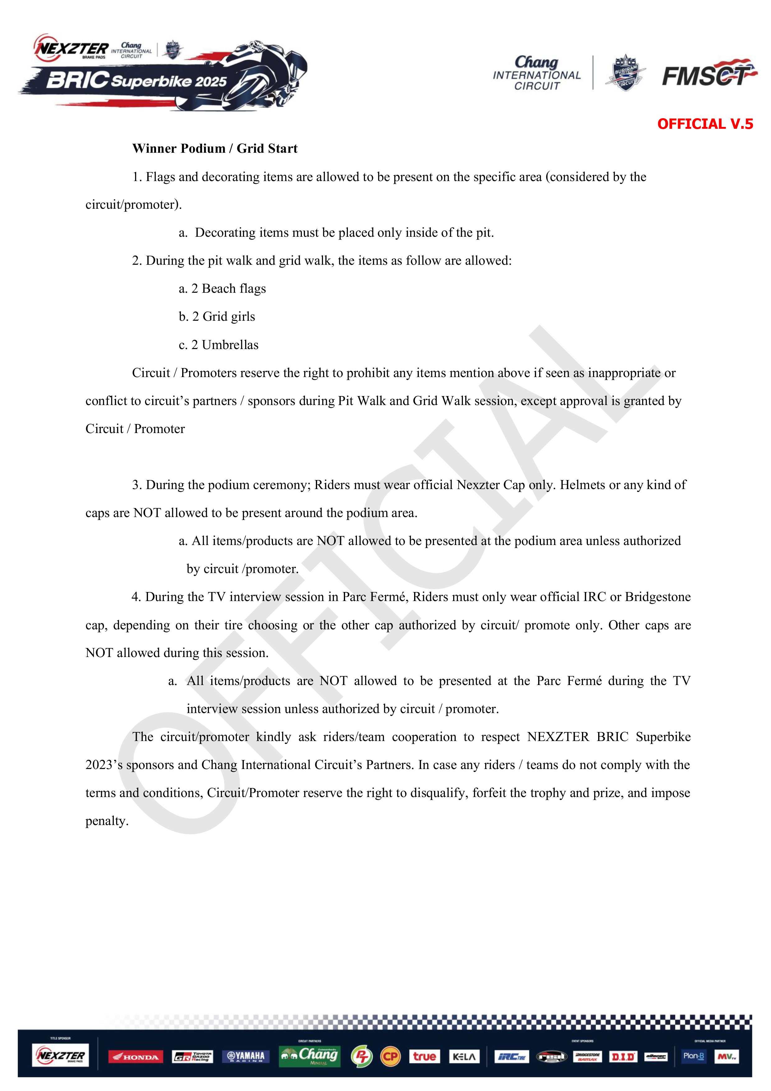 Page 10 of Sporting Regulation BRIC Superbikes 2025 Official (ENG)