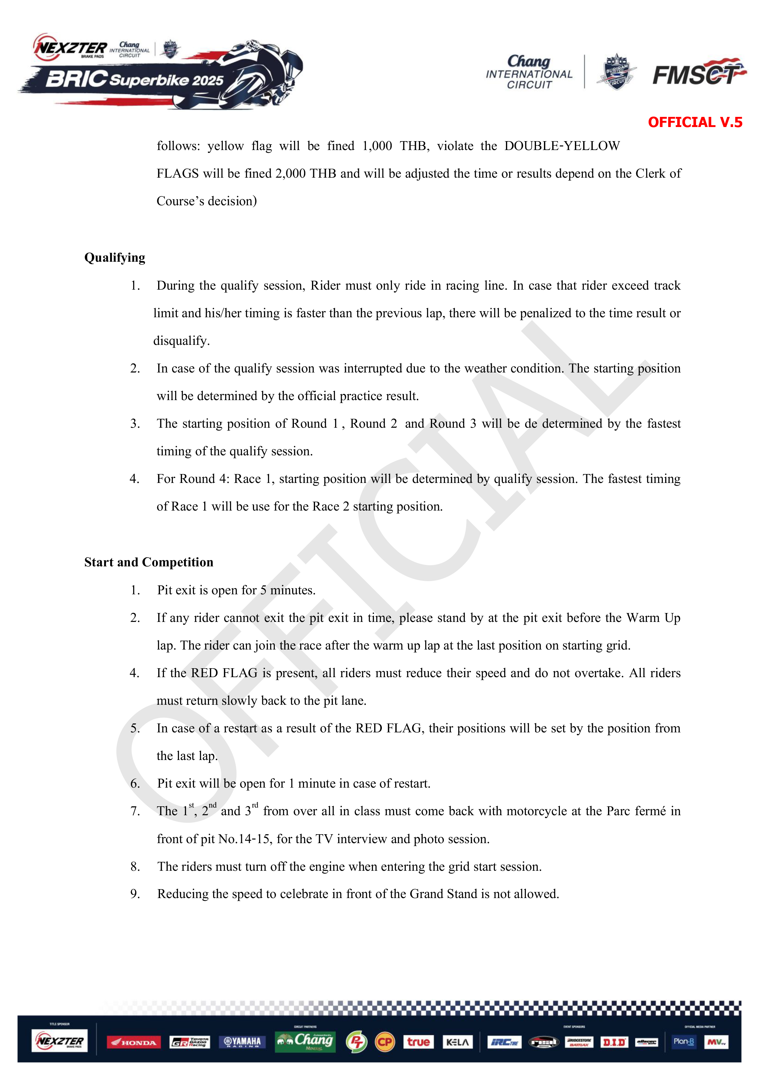 Page 12 of Sporting Regulation BRIC Superbikes 2025 Official (ENG)