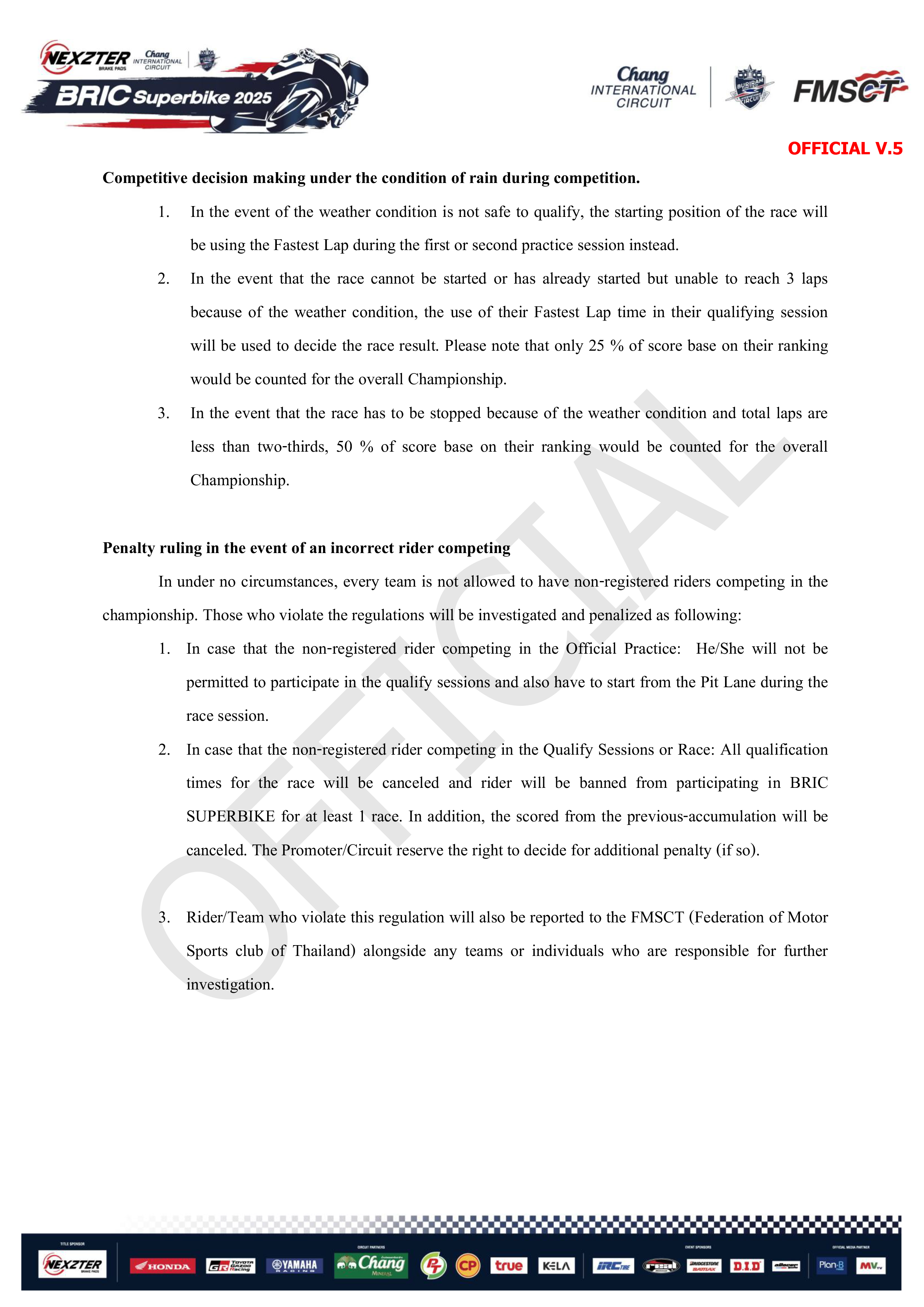 Page 13 of Sporting Regulation BRIC Superbikes 2025 Official (ENG)