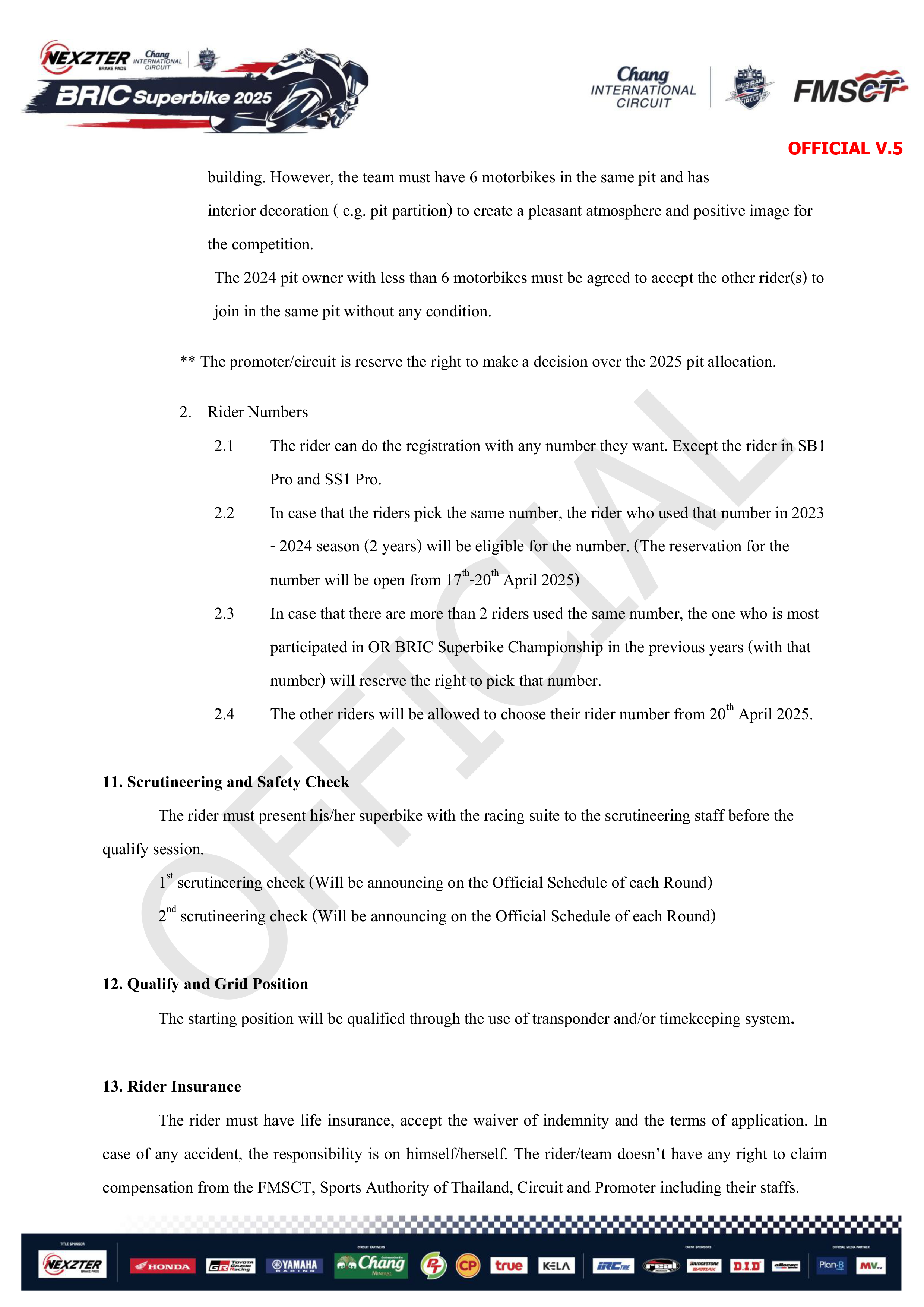 Page 8 of Sporting Regulation BRIC Superbikes 2025 Official (ENG)