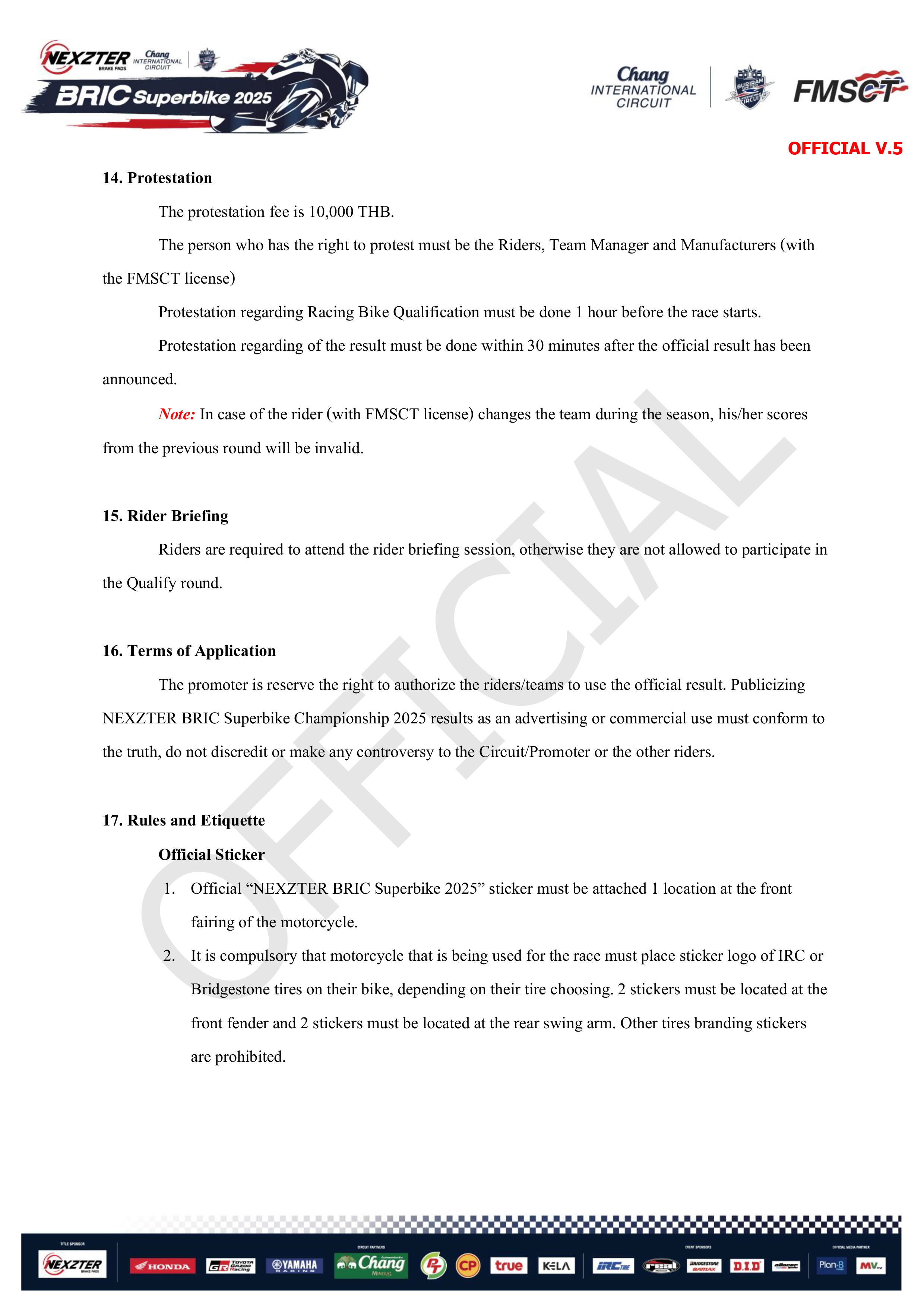 Page 9 of Sporting Regulation BRIC Superbikes 2025 Official (ENG)