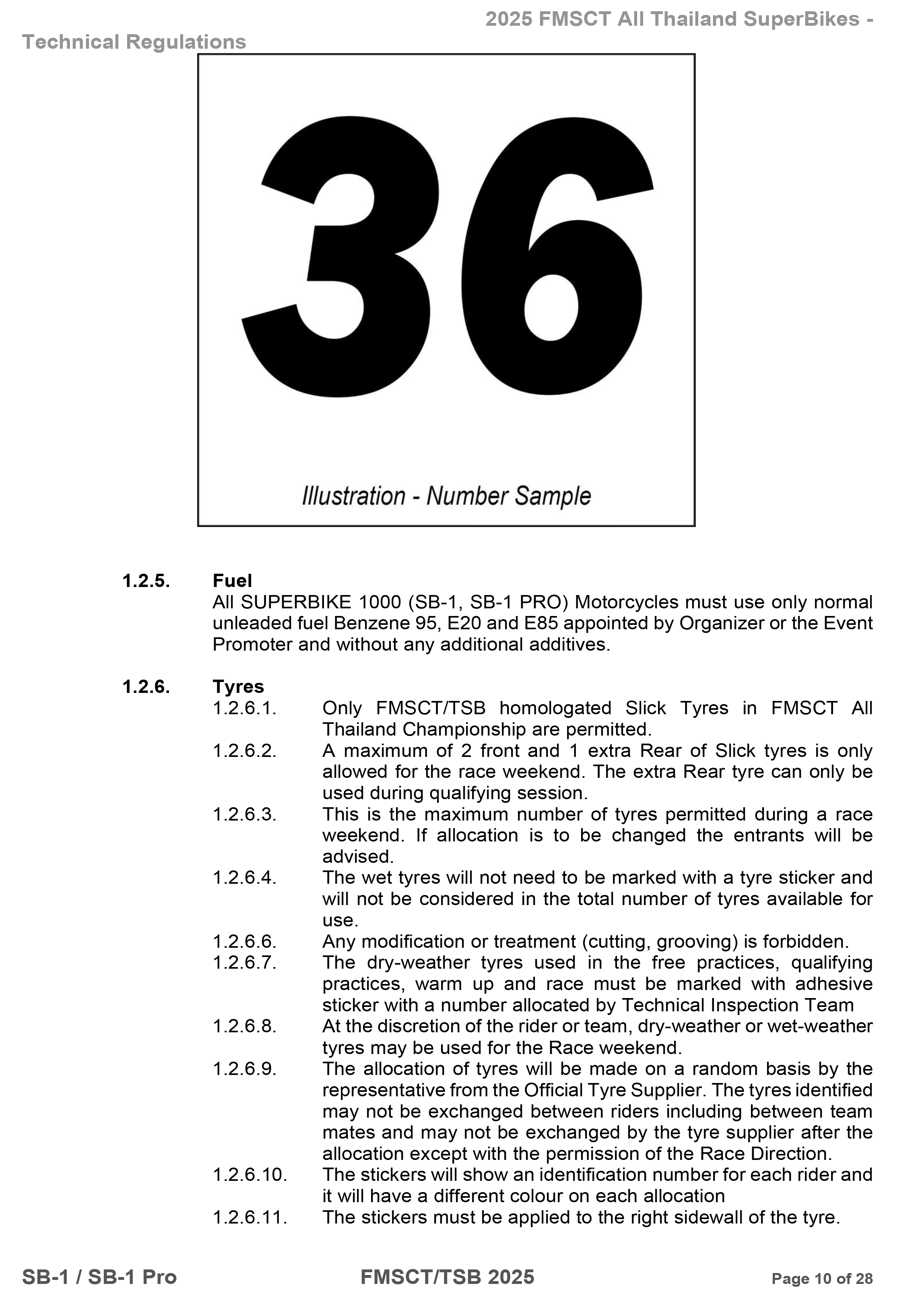 Page 10 of 2025 FMSCTTSB SuperBike 1000 Technical Regulations SB1-SB1Pro V1.4