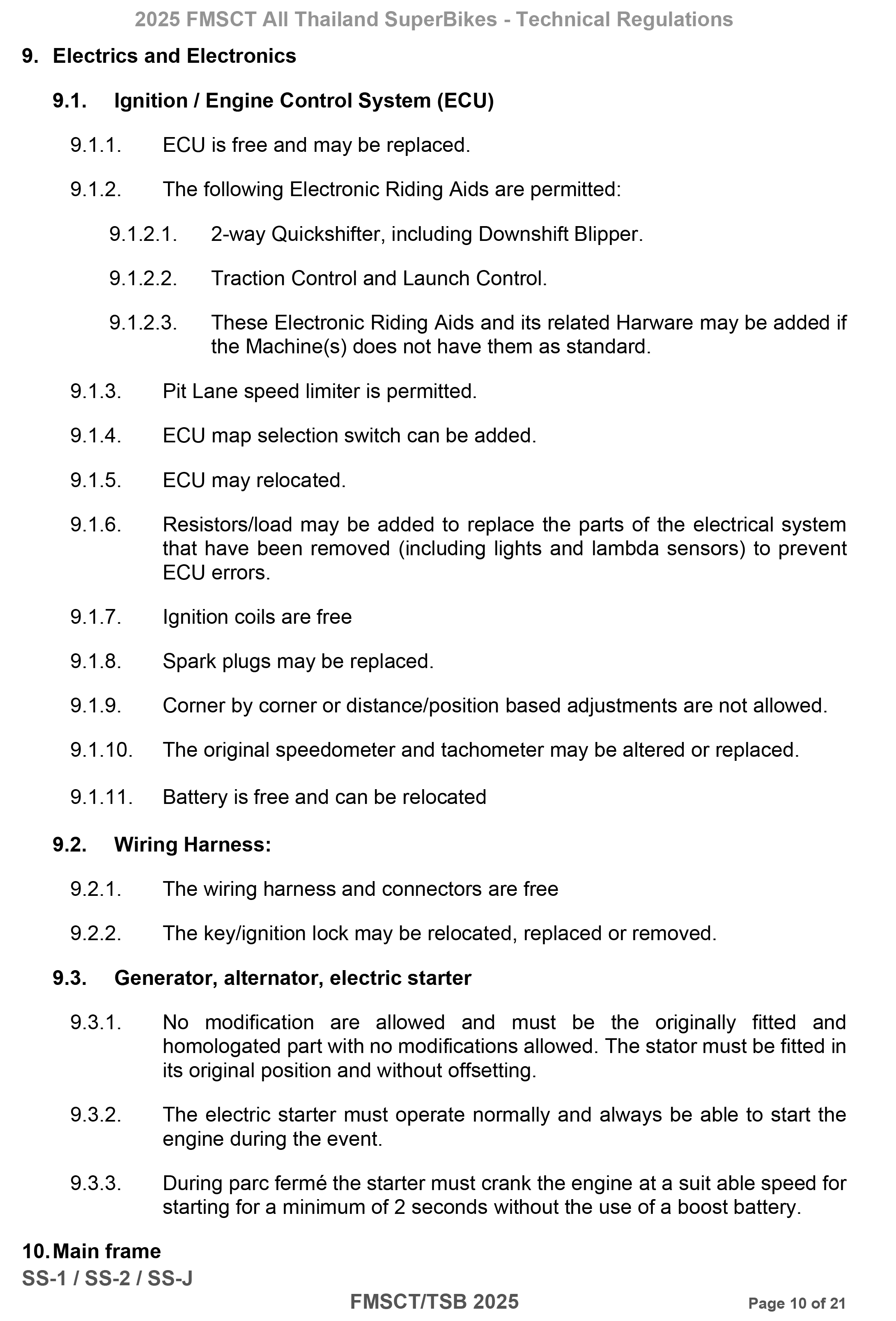 Page 10 of 2025 FMSCTTSB SuperSports 600 Technical Regulations Rev1.2