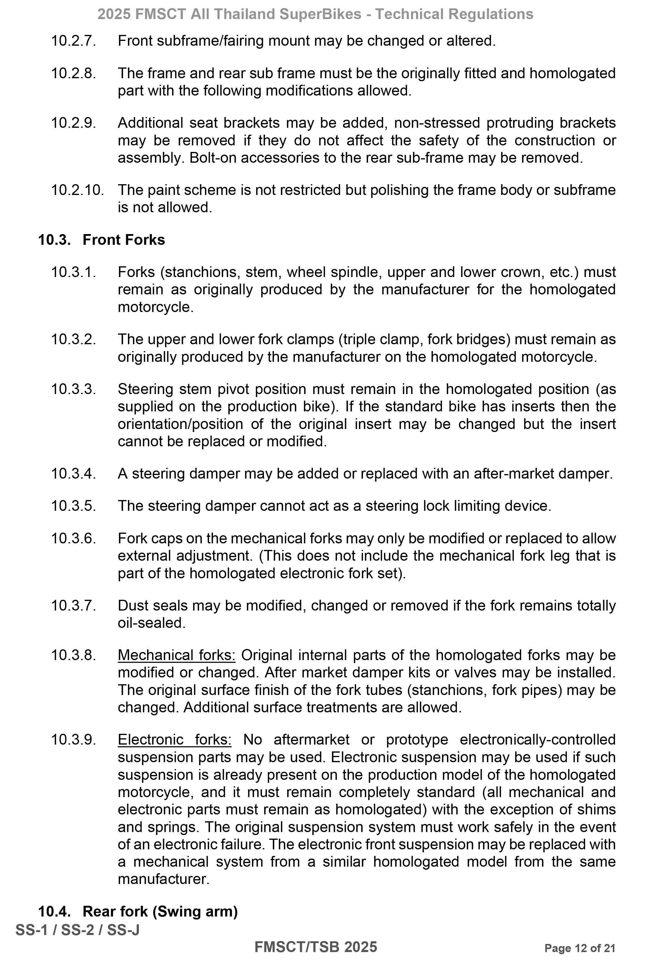 Page 12 of 2025 FMSCTTSB SuperSports 600 Technical Regulations Rev1.2