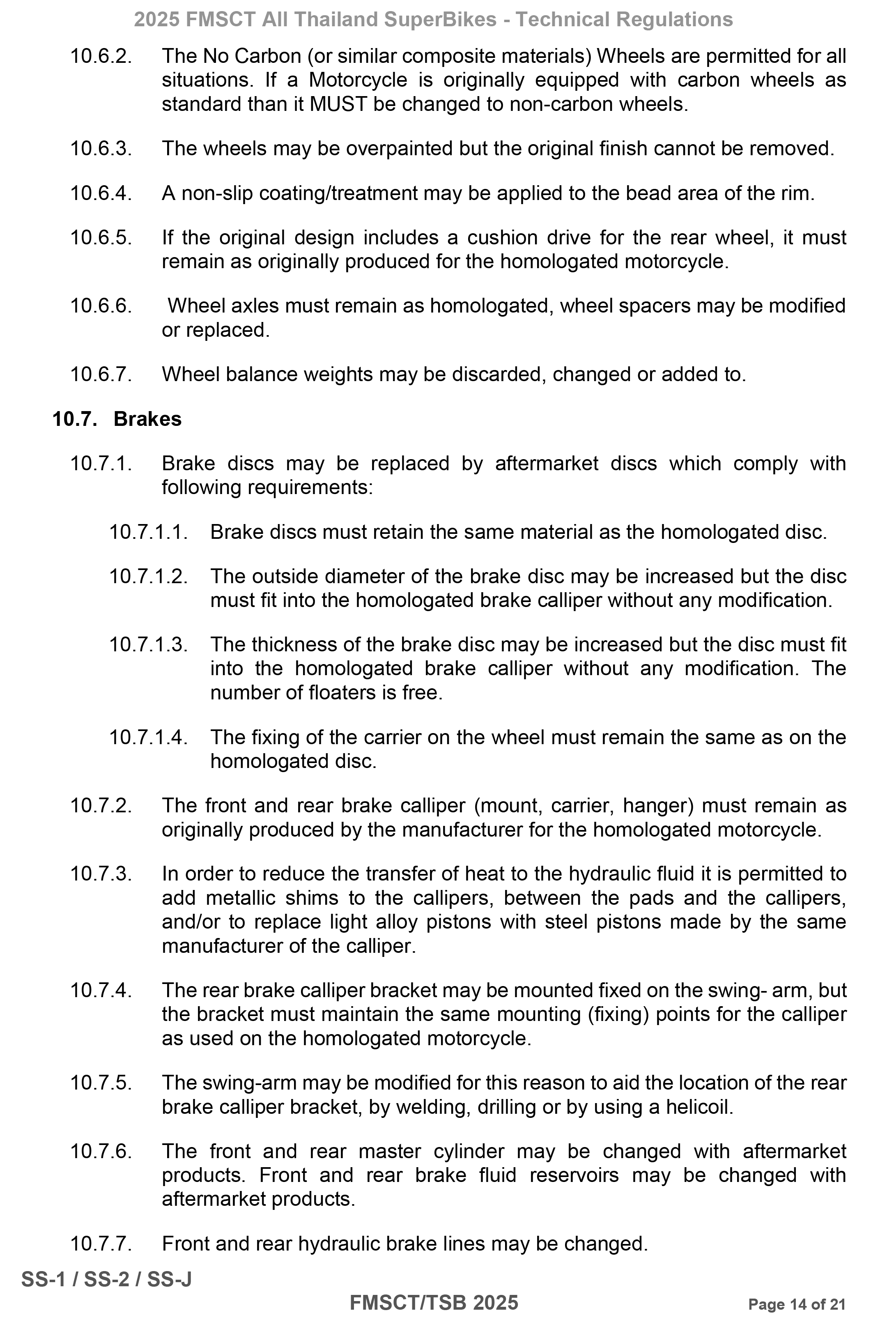 Page 14 of 2025 FMSCTTSB SuperSports 600 Technical Regulations Rev1.2
