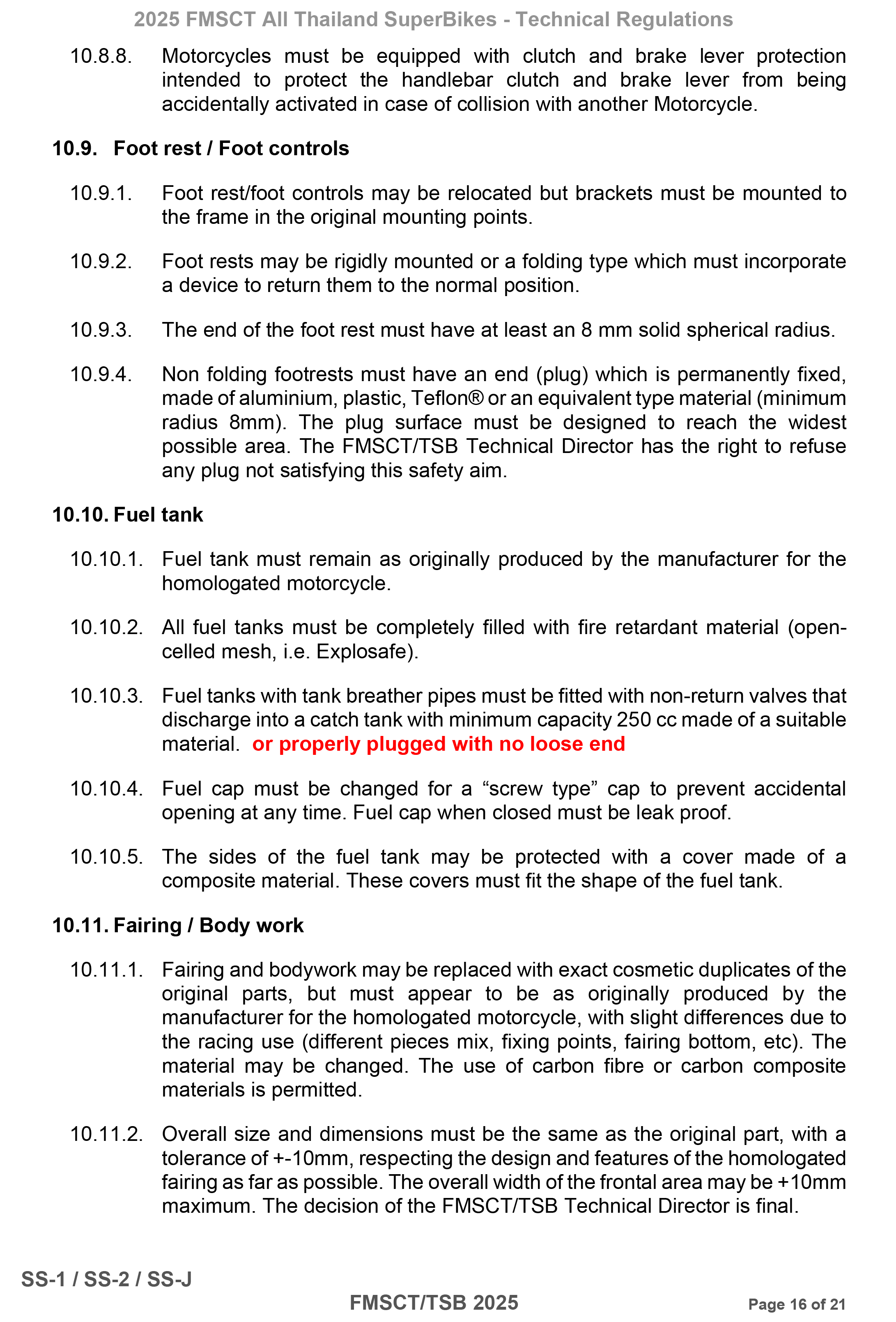 Page 16 of 2025 FMSCTTSB SuperSports 600 Technical Regulations Rev1.2
