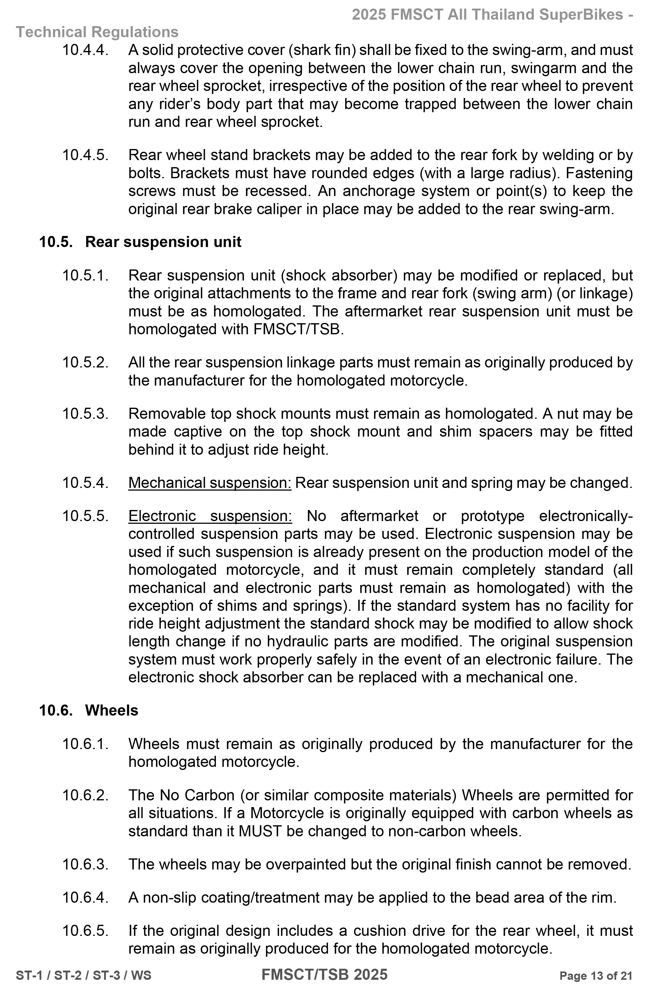 Page 13 of 2025 FMSCTTSB SuperStock 1000 Technical Regulations Rev1.2